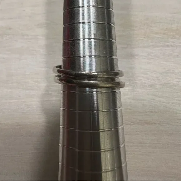 Vertical Three Row Sterling Silver Pearl Ring - Picture 4 of 4